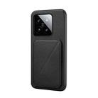 For Xiaomi 14 D04 Calf Texture Dual Card Slot Holder Phone Case(Black) - 1