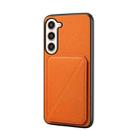 For Samsung Galaxy S23+ 5G D04 Calf Texture Dual Card Slot Holder Phone Case(Orange) - 1