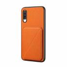 For Samsung Galaxy A70 D04 Calf Texture Dual Card Slot Holder Phone Case(Orange) - 1