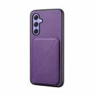 For Samsung Galaxy A54 5G D04 Calf Texture Dual Card Slot Holder Phone Case(Purple) - 1