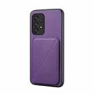 For Samsung Galaxy A53 5G D04 Calf Texture Dual Card Slot Holder Phone Case(Purple) - 1