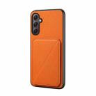 For Samsung Galaxy A35 5G D04 Calf Texture Dual Card Slot Holder Phone Case(Orange) - 1