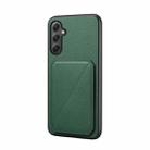 For Samsung Galaxy A35 5G D04 Calf Texture Dual Card Slot Holder Phone Case(Green) - 1