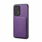 For Samsung Galaxy A33 5G D04 Calf Texture Dual Card Slot Holder Phone Case(Purple) - 1