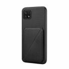 For Samsung Galaxy A22 5G D04 Calf Texture Dual Card Slot Holder Phone Case(Black) - 1