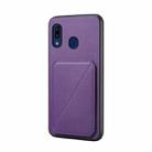 For Samsung Galaxy A20 / A30 D04 Calf Texture Dual Card Slot Holder Phone Case(Purple) - 1