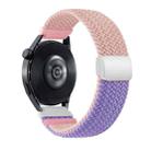 18mm Two-color Magnetic Braided Nylon Watch Band(Pink Purple) - 1