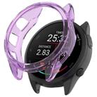 For Garmin Forerunner 165 / 165 Music Half Pack Hollow TPU Watch Protective Case(Transparent Purple) - 1