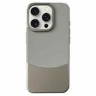 For iPhone 15 Pro Max Napa Texture PC + Leather Phone Case(Grey) - 1