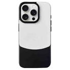 For iPhone 15 Pro Max Napa Texture PC + Leather Phone Case(Panda Black) - 1