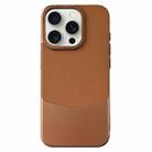 For iPhone 15 Pro Max Napa Texture PC + Leather Phone Case(Brown) - 1