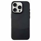 For iPhone 15 Pro Napa Texture PC + Leather Phone Case(Black) - 1