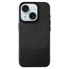 For iPhone 15 Plus Napa Texture PC + Leather Phone Case(Black) - 1