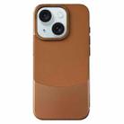 For iPhone 15 Plus Napa Texture PC + Leather Phone Case(Brown) - 1