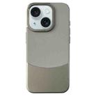 For iPhone 15 Napa Texture PC + Leather Phone Case(Grey) - 1