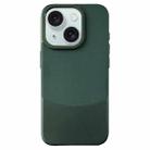 For iPhone 15 Napa Texture PC + Leather Phone Case(Dark Green) - 1
