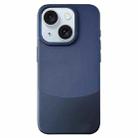 For iPhone 15 Napa Texture PC + Leather Phone Case(Royal Blue) - 1