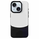 For iPhone 15 Napa Texture PC + Leather Phone Case(Panda Black) - 1