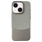 For iPhone 14 Plus Napa Texture PC + Leather Phone Case(Grey) - 1