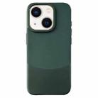 For iPhone 14 Plus Napa Texture PC + Leather Phone Case(Dark Green) - 1