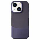 For iPhone 14 Plus Napa Texture PC + Leather Phone Case(Dark Purple) - 1