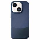 For iPhone 14 Plus Napa Texture PC + Leather Phone Case(Royal Blue) - 1