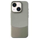 For iPhone 14 Napa Texture PC + Leather Phone Case(Grey) - 1