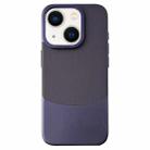 For iPhone 14 Napa Texture PC + Leather Phone Case(Dark Purple) - 1