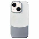 For iPhone 14 Napa Texture PC + Leather Phone Case(Silver) - 1