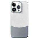 For iPhone 14 Pro Napa Texture PC + Leather Phone Case(Silver) - 1