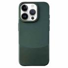 For iPhone 14 Pro Max Napa Texture PC + Leather Phone Case(Dark Green) - 1