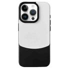 For iPhone 14 Pro Max Napa Texture PC + Leather Phone Case(Panda Black) - 1