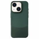 For iPhone 13 Napa Texture PC + Leather Phone Case(Dark Green) - 1
