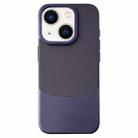 For iPhone 13 Napa Texture PC + Leather Phone Case(Dark Purple) - 1