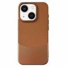For iPhone 13 Napa Texture PC + Leather Phone Case(Brown) - 1