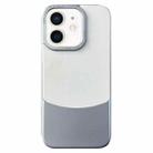 For iPhone 12 / 12 Pro Napa Texture PC + Leather Phone Case(Silver) - 1