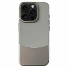 For iPhone 16 Pro Max Napa Texture PC + Leather Phone Case(Grey) - 1