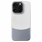 For iPhone 16 Pro Max Napa Texture PC + Leather Phone Case(Silver) - 1