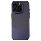 For iPhone 16 Pro Napa Texture PC + Leather Phone Case(Dark Purple) - 1