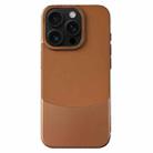 For iPhone 16 Pro Napa Texture PC + Leather Phone Case(Brown) - 1