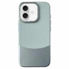 For iPhone 16 Plus Napa Texture PC + Leather Phone Case(Cyan) - 1