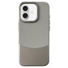 For iPhone 16 Plus Napa Texture PC + Leather Phone Case(Grey) - 1