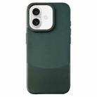 For iPhone 16 Plus Napa Texture PC + Leather Phone Case(Dark Green) - 1