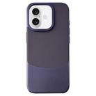 For iPhone 16 Plus Napa Texture PC + Leather Phone Case(Dark Purple) - 1