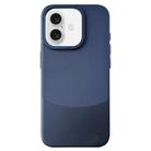 For iPhone 16 Plus Napa Texture PC + Leather Phone Case(Royal Blue) - 1