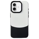 For iPhone 16 Plus Napa Texture PC + Leather Phone Case(Panda Black) - 1