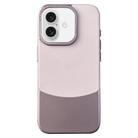 For iPhone 16 Plus Napa Texture PC + Leather Phone Case(Pink) - 1