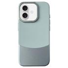 For iPhone 16 Napa Texture PC + Leather Phone Case(Cyan) - 1