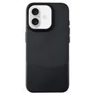 For iPhone 16 Napa Texture PC + Leather Phone Case(Black) - 1