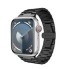 For Apple Watch SE 2023 44mm Three-bead Butterfly Buckle Metal Watch Band(Black) - 1